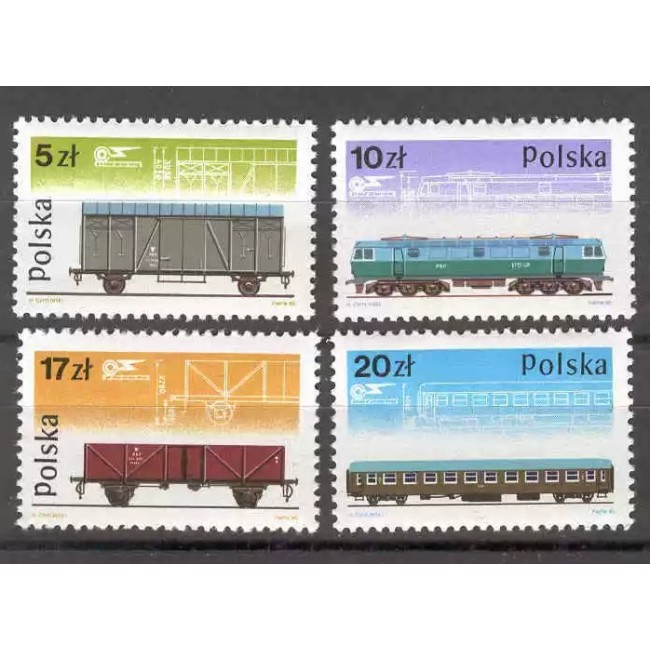 Polonia 1985 - Vagoane, trenuri, cai ferate, serie neuzata Polonia 1985 - Vagoane, trenuri, cai ferate, serie neuzata