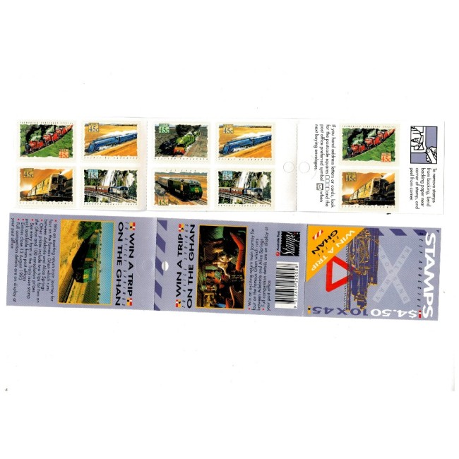 Australia 1993 - Trenuri, cai ferate, carnet timbre autocolant neuzate Australia 1993 - Trenuri, cai ferate, carnet timbre autocolant neuzate