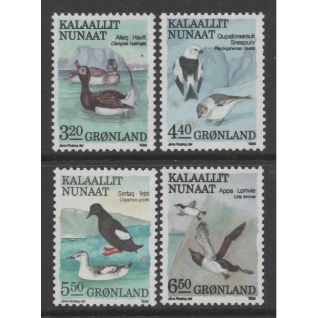 Groenlanda 1989 - Păsări, fauna, serie neuzata Groenlanda 1989 - Păsări, fauna, serie neuzata