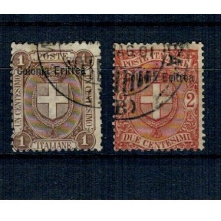 Eritrea Italiana 1899 - Uzuale, Mi.No12,13 stampilate Eritrea Italiana 1899 - Uzuale, Mi.No12,13 stampilate