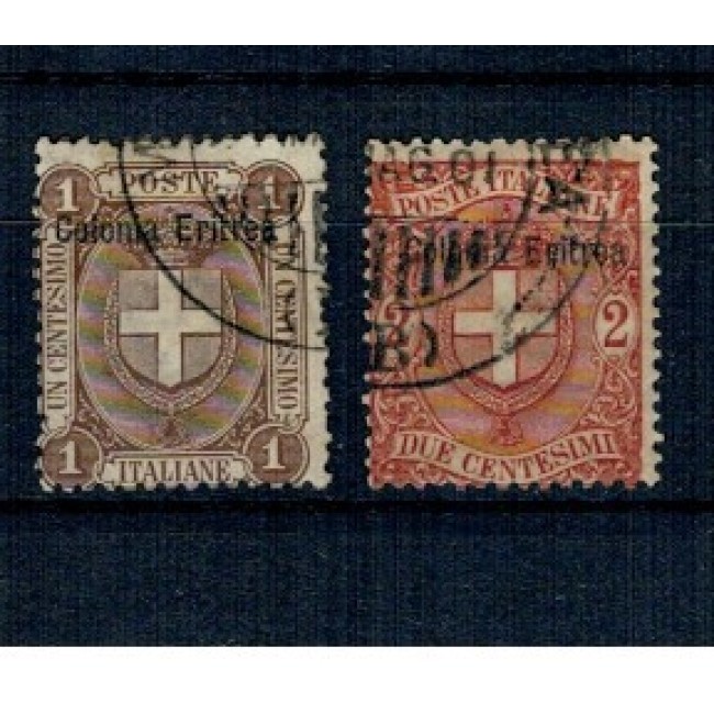 Eritrea Italiana 1899 - Uzuale, Mi.No12,13 stampilate