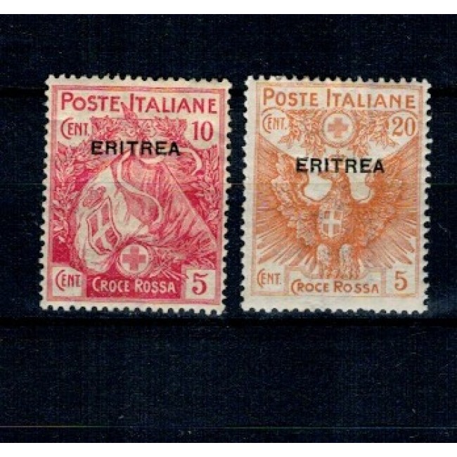 Eritrea Italiana 1916 - Simboluri naționale, Mi.No.43,45 nestampilate cu sarniere Eritrea Italiana 1916 - Simboluri naționale, Mi.No.43,45 nestampilate cu sarniere