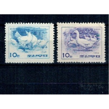 DPR Korea 1969 - Animale domestice, păsări, serie neștampilata DPR Korea 1969 - Animale domestice, păsări, serie neștampilata