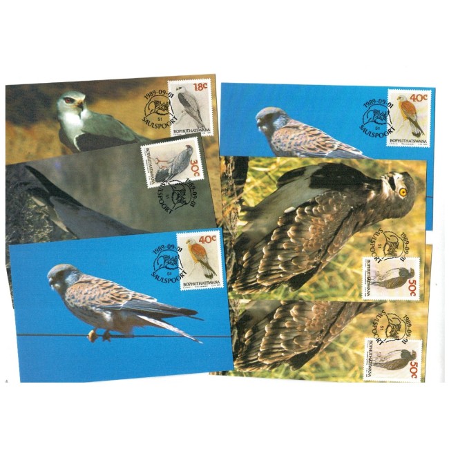 Bophuthatswana 1989 - Păsări, set 6 maxime Bophuthatswana 1989 - Păsări, set 6 maxime