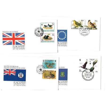 Lot plicuri prima zi si maxime tematica păsări  Lot plicuri prima zi si maxime tematica păsări