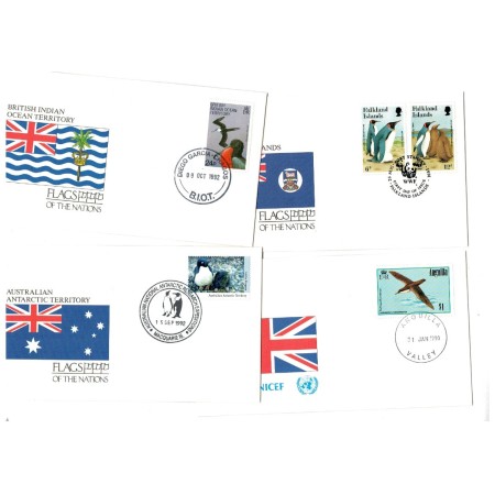 Lot plicuri prima zi si maxime tematica păsări  Lot plicuri prima zi si maxime tematica păsări