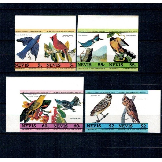 Nevis 1985 - Păsări, Audubon, serie nedantelata neuzata Nevis 1985 - Păsări, Audubon, serie nedantelata neuzata