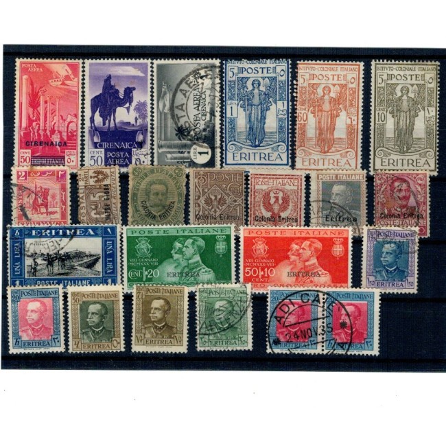 Colonii Italiene in Africa - Lot timbre stampilate si nestampilate