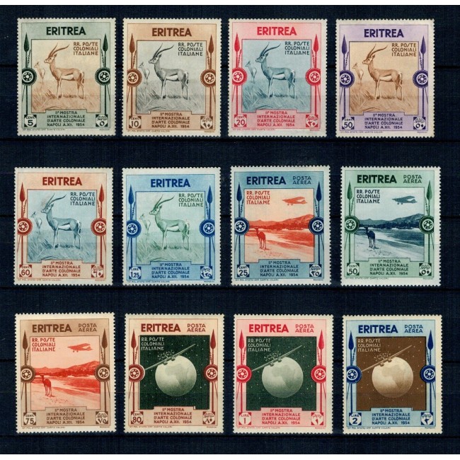 Eritrea Italiana 1934 - Expo colonial, motive locale, serie nestampilata Eritrea Italiana 1934 - Expo colonial, motive locale, serie nestampilata
