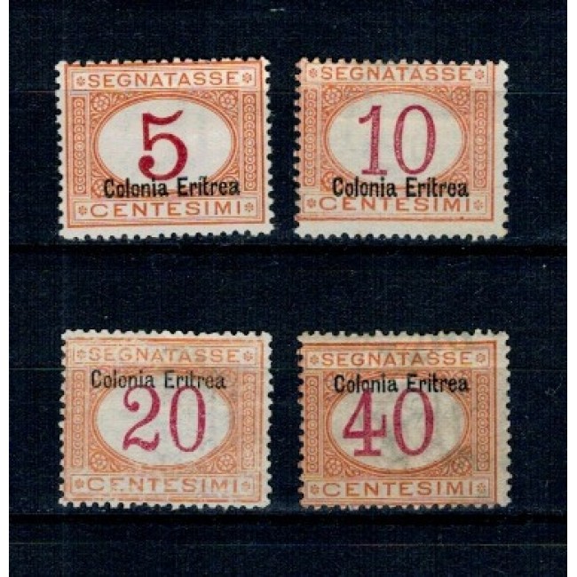Eritrea Italiana 1903/1920 - Marci porto, serie incompleta, neștampilata