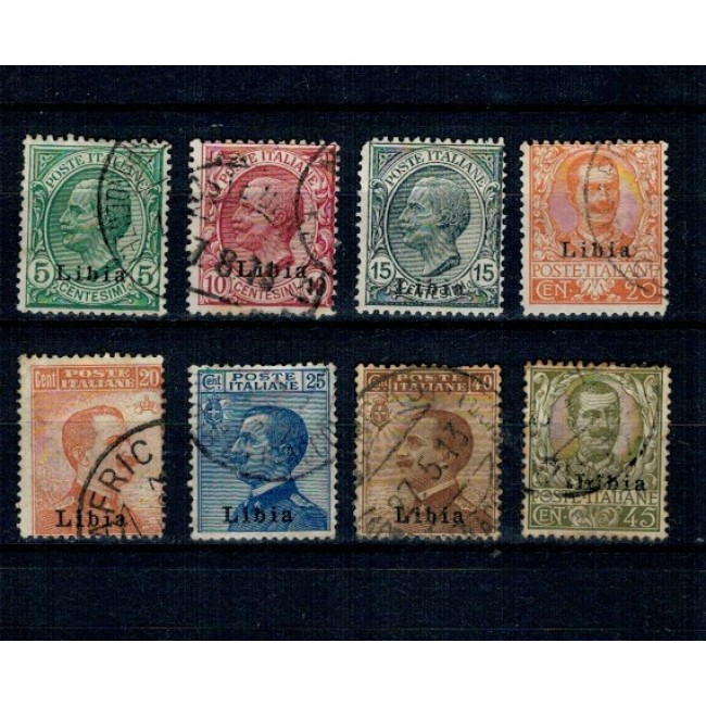 Libia Italiana 1912/1918 - Uzuale Regele Victor Emanuel III, serie stampilata incompleta Libia Italiana 1912/1918 - Uzuale Regele Victor Emanuel III, serie stampilata incompleta