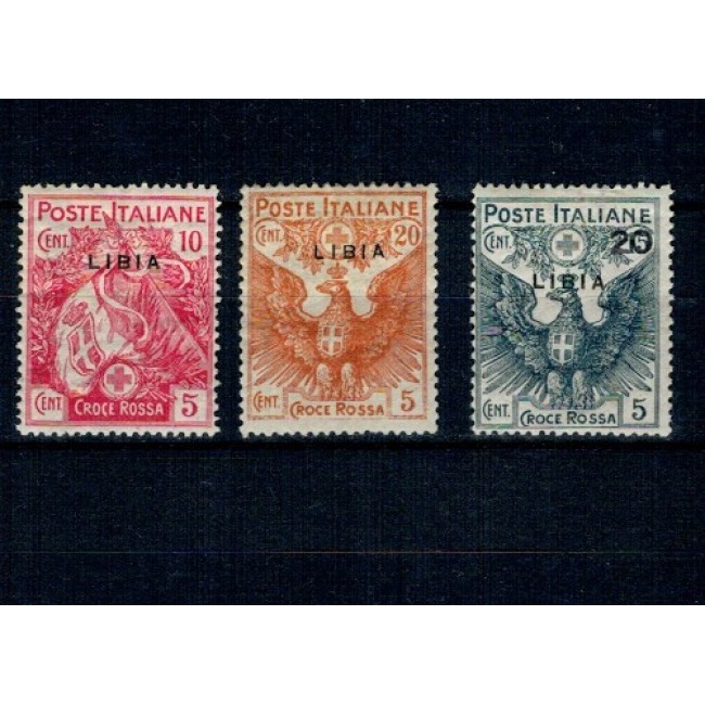 Libia Italiana 1915/1916 - Crucea Rosie, serie neștampilata incompleta