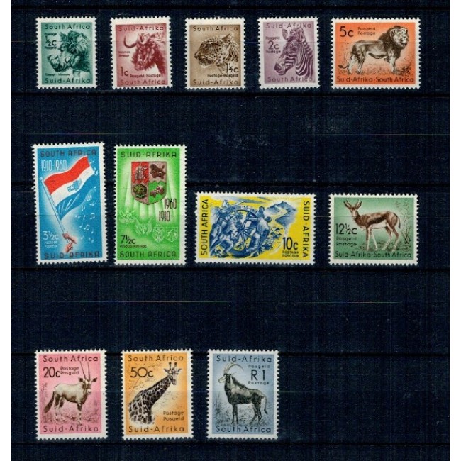 Africa de Sud 1961 - Uzuale, fauna, motive locale, serie incompleta neuzata Africa de Sud 1961 - Uzuale, fauna, motive locale, serie incompleta neuzata
