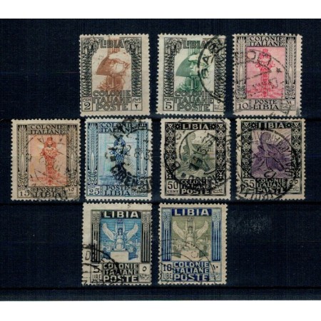 Libia Italiana 1921 - Uzuale, antichități, serie stampilata incompleta Libia Italiana 1921 - Uzuale, antichități, serie stampilata incompleta
