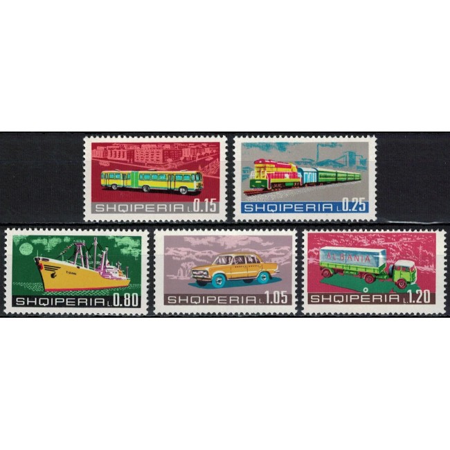 Albania 1972 - Transport, mașini, tren, vapor, serie neuzata Albania 1972 - Transport, mașini, tren, vapor, serie neuzata