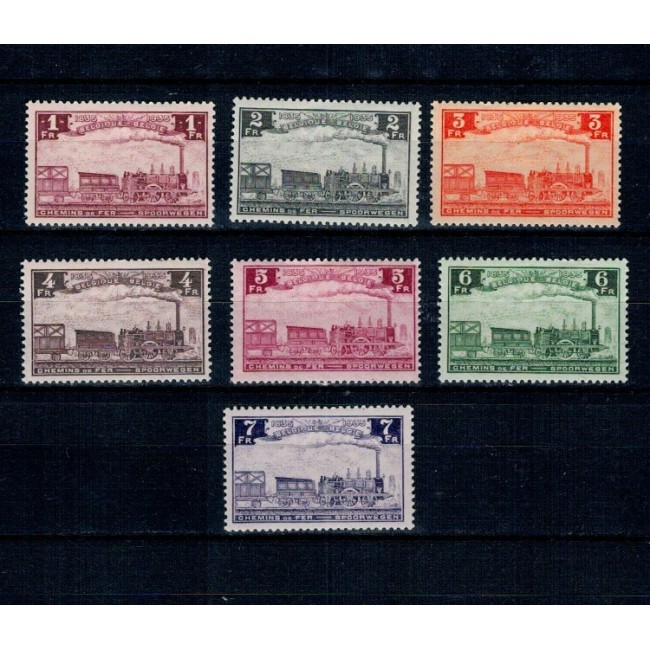 Belgia 1935 - Centenarul cailor ferate, serie incompleta neștampilata, cu șarniere Belgia 1935 - Centenarul cailor ferate, serie incompleta neștampilata, cu șarniere