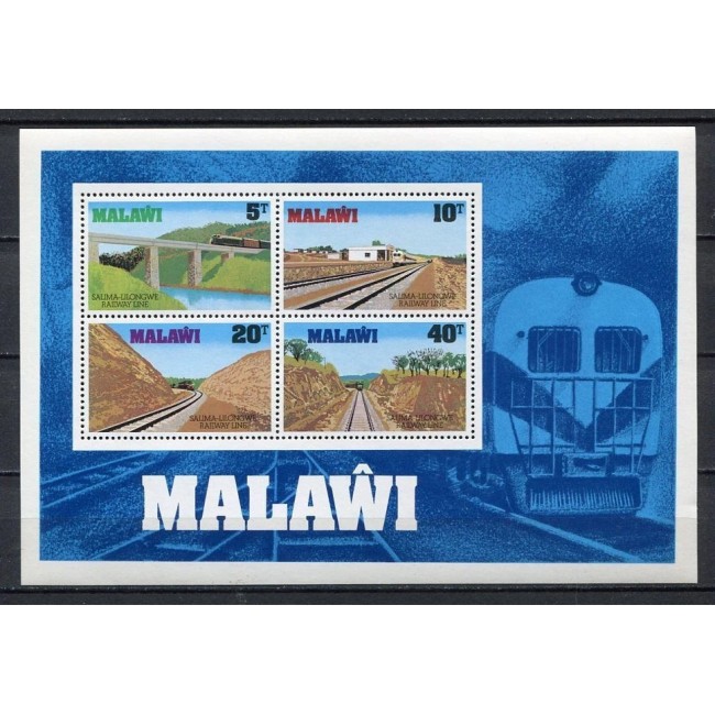 Malawi 1979 - Cai ferate, trenuri, bloc neuzat Malawi 1979 - Cai ferate, trenuri, bloc neuzat