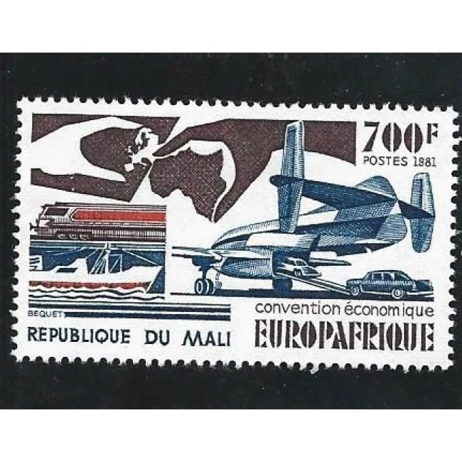 Mali 1981 - Europafrique, tren, avion, neuzat Mali 1981 - Europafrique, tren, avion, neuzat