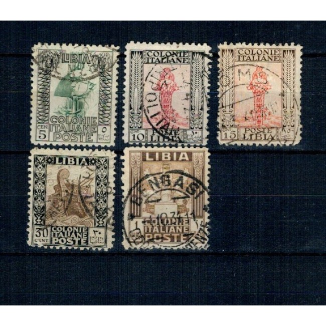 Libia Italiana 1924/1940 - Uzuale, antichități, serie incompleta, stampilata Libia Italiana 1924/1940 - Uzuale, antichități, serie incompleta, stampilata
