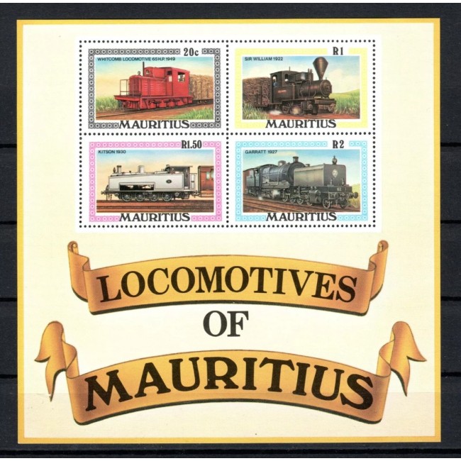 Mauritius 1979 - Locomotive, bloc neuzat Mauritius 1979 - Locomotive, bloc neuzat