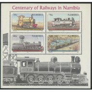 Namibia 1995 - Locomotive, cai ferate, trenuri, bloc neuzat