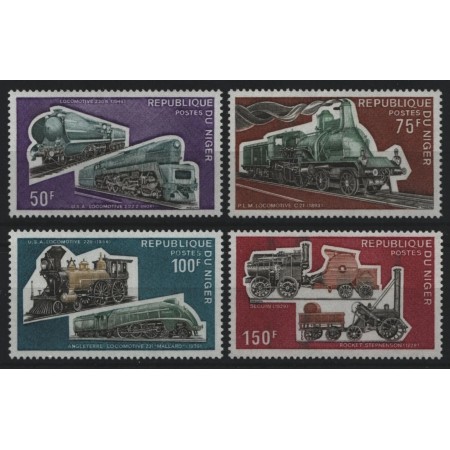 Niger 1974 - Locomotive, trenuri, cai ferate, serie neuzata Niger 1974 - Locomotive, trenuri, cai ferate, serie neuzata