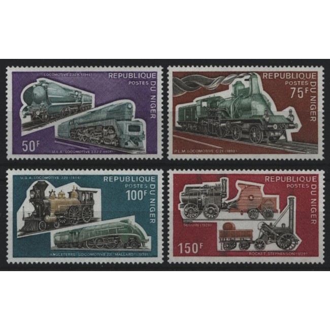 Niger 1974 - Locomotive, trenuri, cai ferate, serie neuzata Niger 1974 - Locomotive, trenuri, cai ferate, serie neuzata