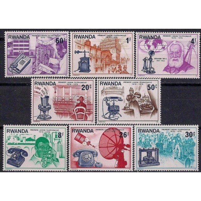 Rwanda 1976 - Istoria telefonului, serie neuzata Rwanda 1976 - Istoria telefonului, serie neuzata