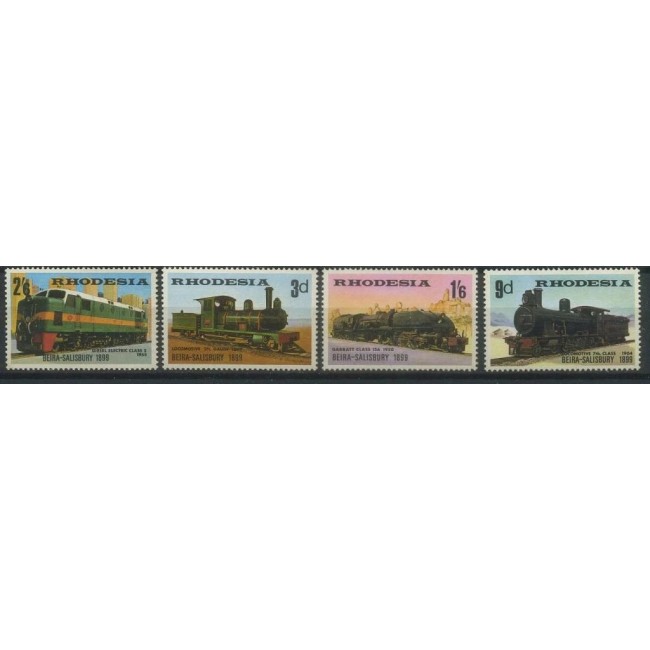 Rhodesia 1969 - Locomotive, trenuri, cai ferate, serie neuzata Rhodesia 1969 - Locomotive, trenuri, cai ferate, serie neuzata