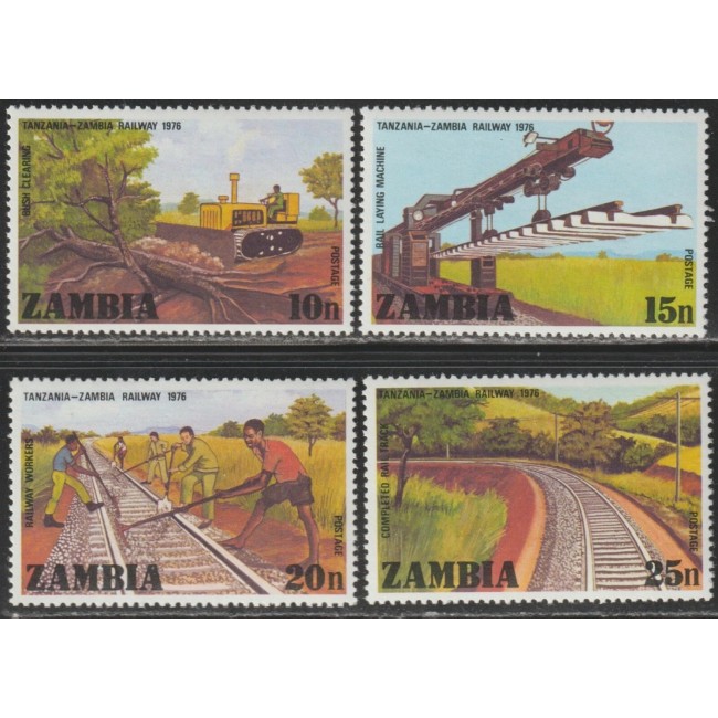 Zambia 1976 - Cai ferate, trenuri, serie neuzata Zambia 1976 - Cai ferate, trenuri, serie neuzata