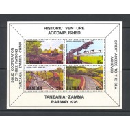 Zambia 1976 - Cai ferate, trenuri, bloc neuzat