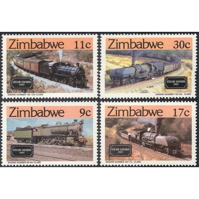 Zimbabwe 1985 - Locomotive, trenuri, cai ferate, serie neuzata Zimbabwe 1985 - Locomotive, trenuri, cai ferate, serie neuzata