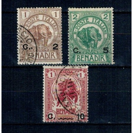Somaliland Italian 1907 - Uzuale, Mi.No.10-12 stampilate Somaliland Italian 1907 - Uzuale, Mi.No.10-12 stampilate