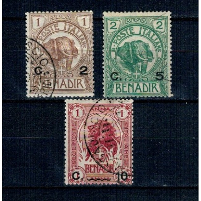 Somaliland Italian 1907 - Uzuale, Mi.No.10-12 stampilate Somaliland Italian 1907 - Uzuale, Mi.No.10-12 stampilate