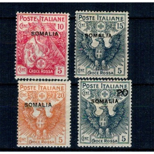 Somaliland Italian 1916 - Crucea Rosie, serie nestampilata cu sarniere