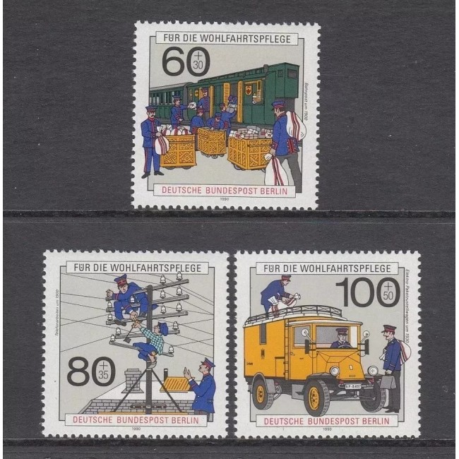 Berlin 1990 - Istoria poștei, telecomunicații, tren, camion, serie neuzata