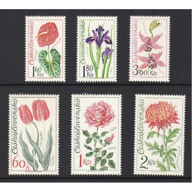 Cehoslovacia 1973 - Flori, serie neuzata Cehoslovacia 1973 - Flori, serie neuzata