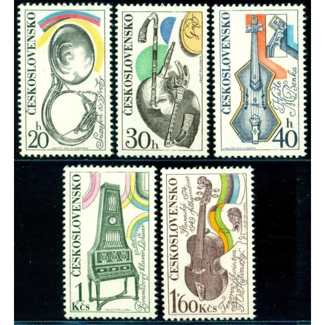 Cehoslovacia 1974 - Instrumente muzicale, serie neuzata