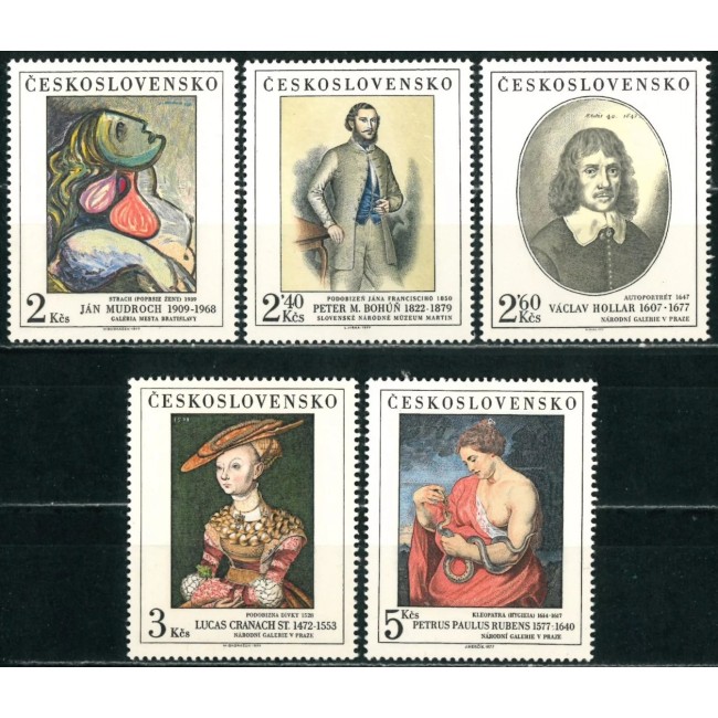 Cehoslovacia 1977 - Picturi din Galeria Naționala, arta, serie neuzata