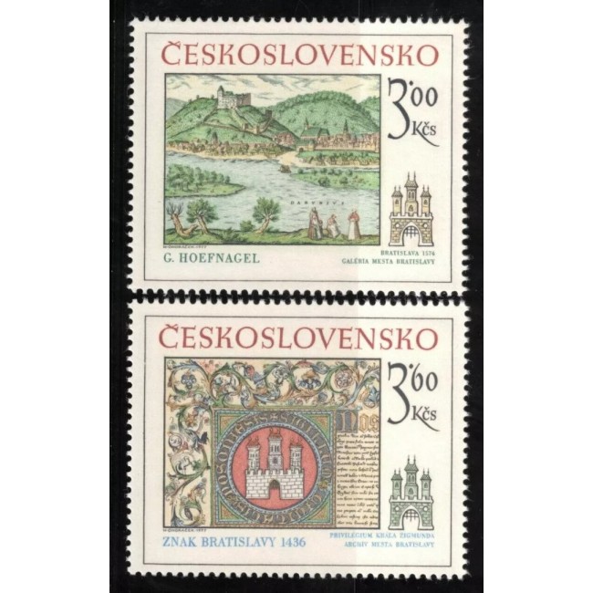 Cehoslovacia 1977 - Motive istorice din Bratislava, serie neuzata Cehoslovacia 1977 - Motive istorice din Bratislava, serie neuzata
