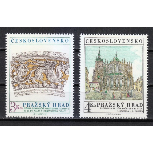 Cehoslovacia 1981 - Castelul Praga, serie neuzata