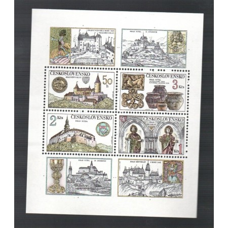 Cehoslovacia 1982 - Castele, istorie, arheologie, bloc neuzat