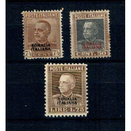Somaliland Italian 1928 - Uzuale Victor Emanuel III, serie neștampilata cu șarniere Somaliland Italian 1928 - Uzuale Victor Emanuel III, serie neștampilata cu șarniere