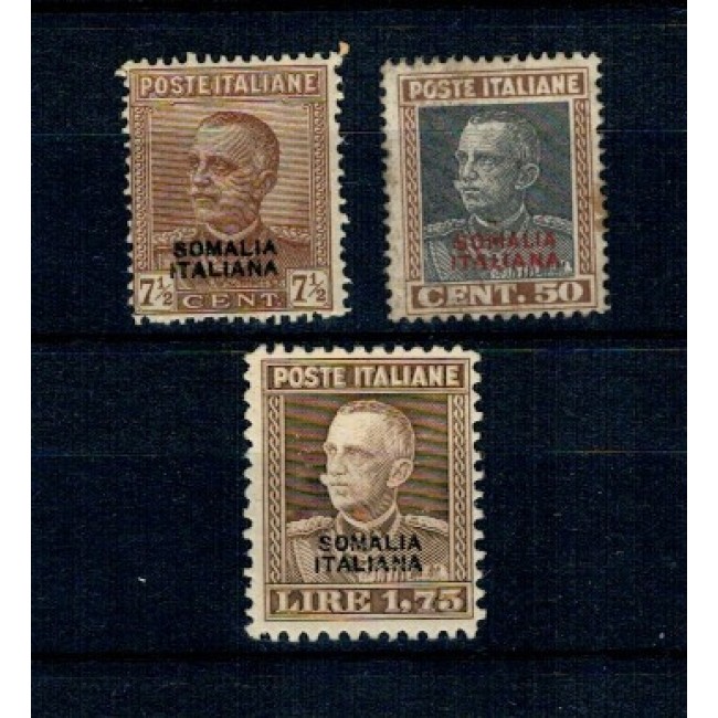 Somaliland Italian 1928 - Uzuale Victor Emanuel III, serie neștampilata cu șarniere Somaliland Italian 1928 - Uzuale Victor Emanuel III, serie neștampilata cu șarniere