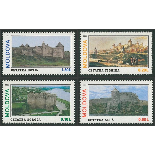 Moldova 1995 - Cetăți, serie neuzata Moldova 1995 - Cetăți, serie neuzata