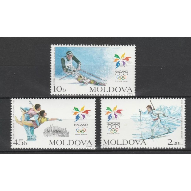 Moldova 1998 - Jocurile Olimpice de iarna, sport, serie neuzata Moldova 1998 - Jocurile Olimpice de iarna, sport, serie neuzata