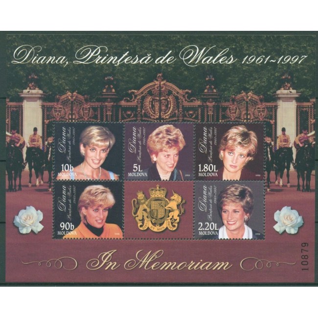 Moldova 1998 - Prințesa Diana, bloc neuzat Moldova 1998 - Prințesa Diana, bloc neuzat