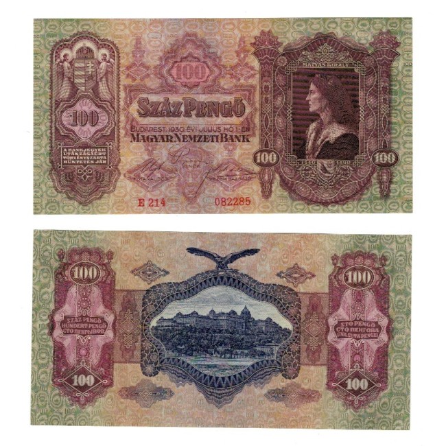 Ungaria 1930 - 100 pengo UNC Ungaria 1930 - 100 pengo UNC