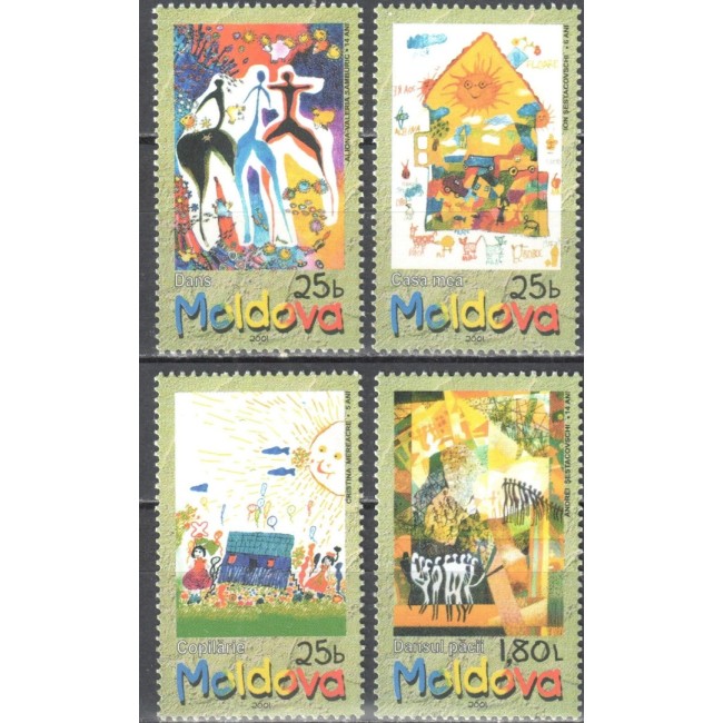Moldova 2001 - Desene de copii, serie neuzata Moldova 2001 - Desene de copii, serie neuzata