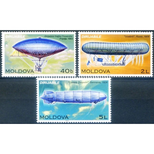 Moldova 2003 - Dirijabile, Zeppelin, serie neuzata Moldova 2003 - Dirijabile, Zeppelin, serie neuzata